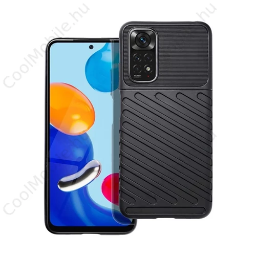 Forcell Thunder hátlap tok Xiaomi Redmi Note 11/11S, fekete