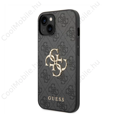 Guess 4G Big Metal Logo Apple iPhone 15 hátlap tok, szürke