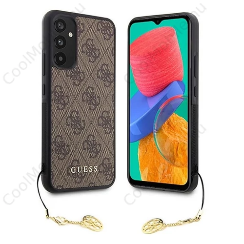 Guess 4G Charms Samsung Galaxy A34 5G szilikon tok, barna