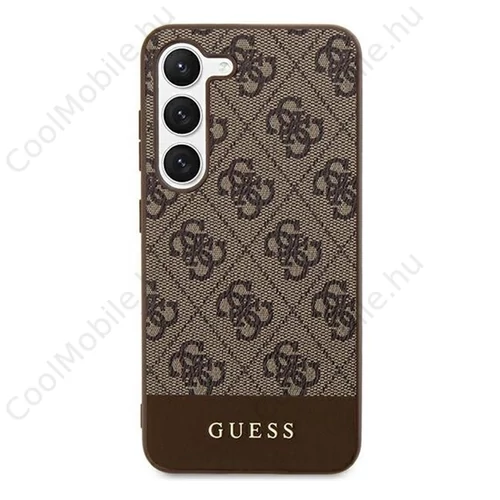 Guess 4G Stripe Samsung Galaxy S24+ szilikon tok, barna