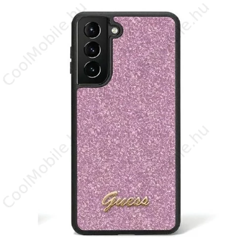 Guess Glitter Script 4G Samsung Galaxy S24 hátlap tok, lila