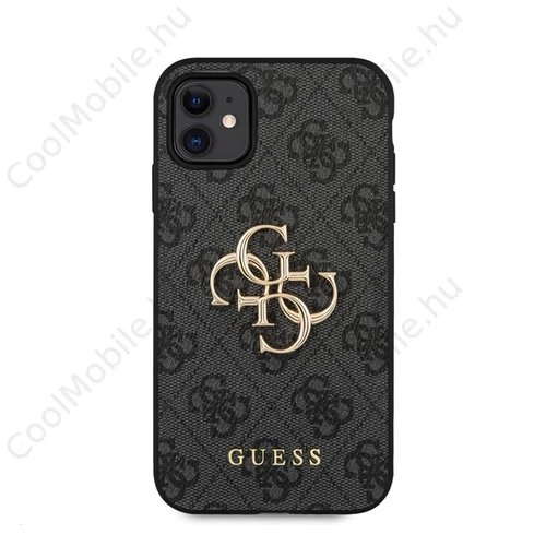 Guess PU 4G Metal Logo Apple iPhone 11 hátlap tok, szürke