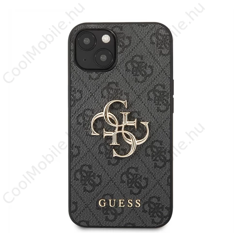 Guess PU 4G Metal Logo Apple iPhone 13 hátlap tok, szürke