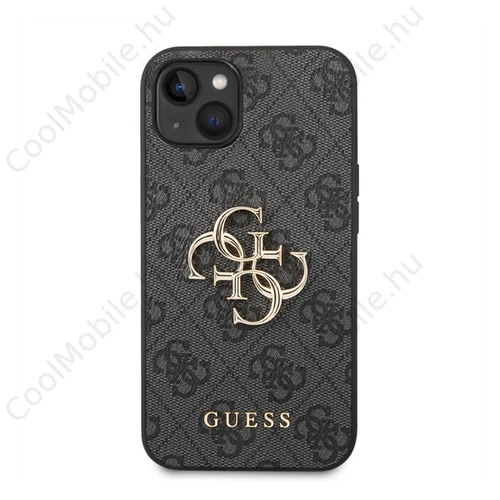 Guess PU 4G Metal Logo Apple iPhone 14 hátlap tok, szürke