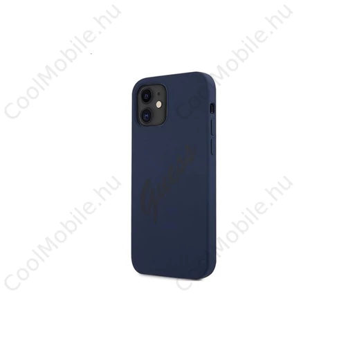Guess Silicone Vintage Apple iPhone 12 mini hátlap tok, kék