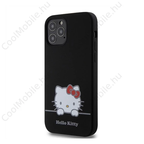 Hello Kitty Liquid Silicone Daydreaming Logo Apple iPhone 12/12 Pro hátlap tok, fekete