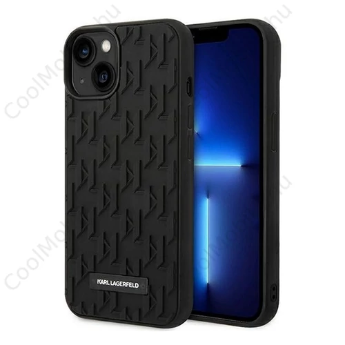 Karl Lagerfeld 3D Monogram Apple iPhone 14 Plus hátlap tok, fekete