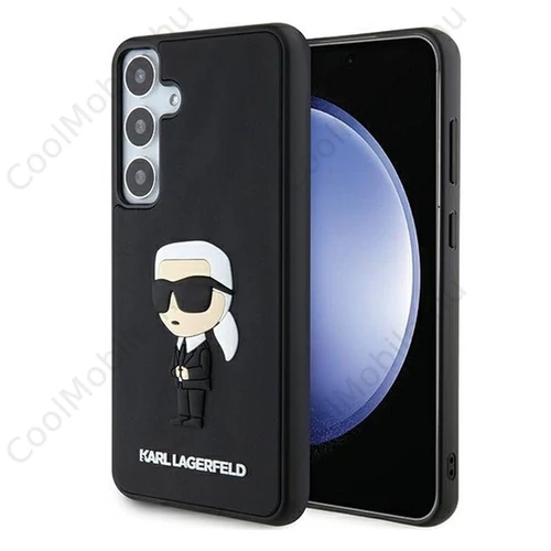 Karl Lagerfeld 3D Rubber Ikonik Samsung Galaxy S24+ tok, fekete 