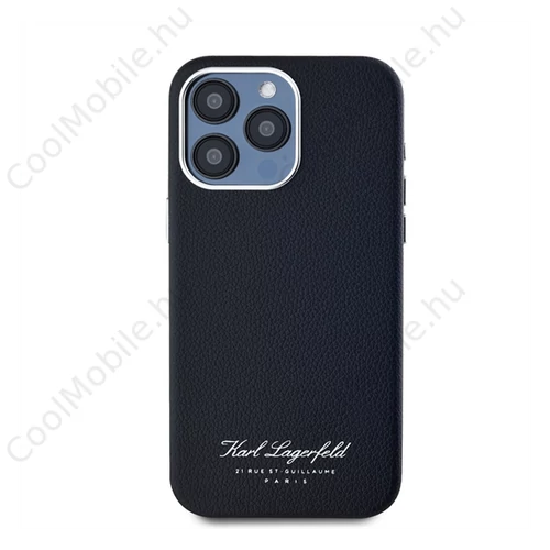 Karl Lagerfeld Grained PU Hotel RSG iPhone 15 Pro Max hátlap tok, fekete
