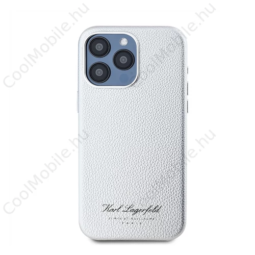 Karl Lagerfeld Grained PU Hotel RSG iPhone 15 Pro Max hátlap tok, szürke