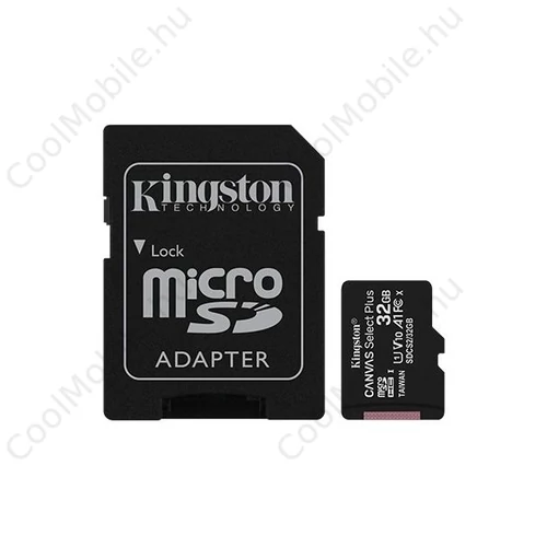 Kingston Canvas Select Plus microSDHC 32GB (Class 10), UHS-I memóriakártya adapterrel (SDCS2/32GB)