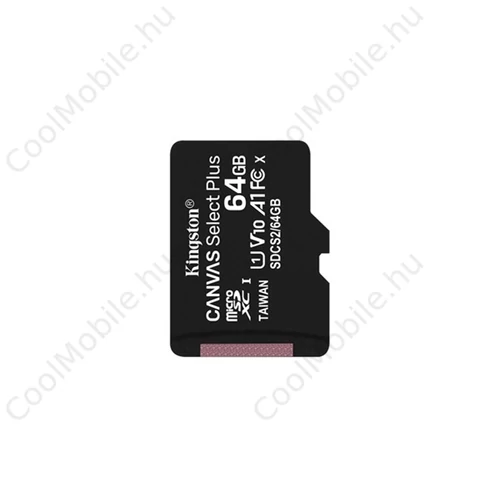 Kingston Canvas Select Plus microSDXC 64GB (Class 10), UHS-I memóriakártya adapter nélkül (SDCS2/64GBSP)
