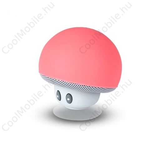 MOB Gomba alakú vízálló Bluetooth hangszóró és kihangosító, tapadókoronggal, piros