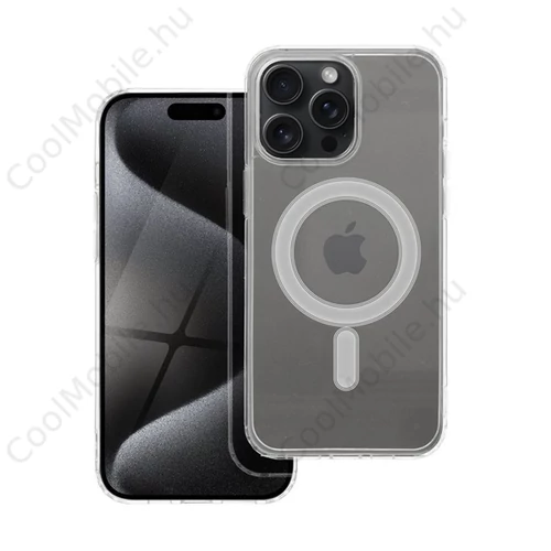 Magsafe szilikon tok Apple iPhone 15 Pro Max, átlátszó
