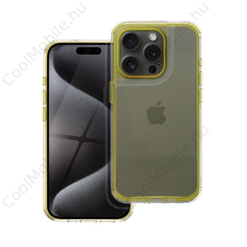 Matrix Apple iPhone 16 hátlap tok kameravédő peremmel, sárga