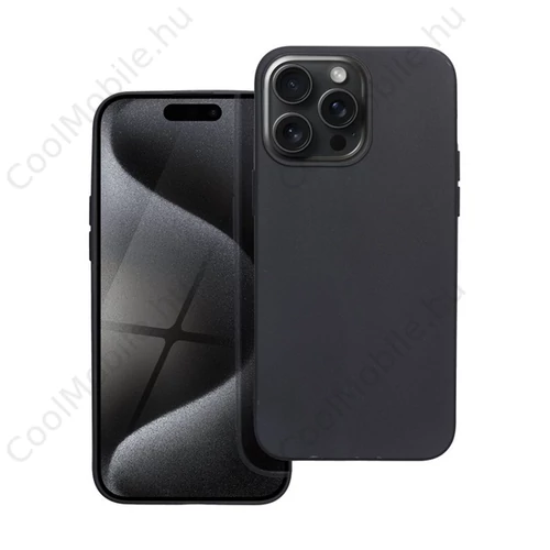 Matt Apple iPhone 15 Pro szilikon tok, fekete