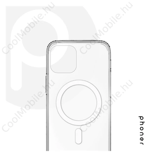 Phoner Apple iPhone 12/12 Pro Magsafe szilikon tok, átlátszó
