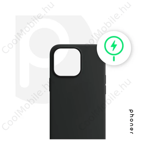 Phoner Apple iPhone 12/12 Pro Magsafe szilikon tok, fekete