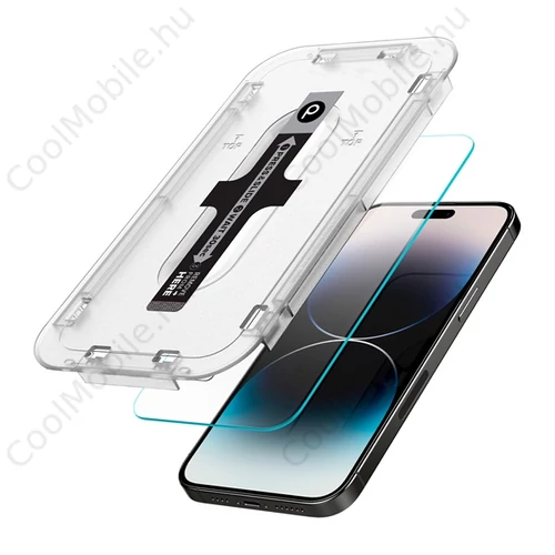 Phoner Master Clear Apple iPhone 12 /12 Pro Tempered Glass kijelzővédő fólia felhelyező kerettel