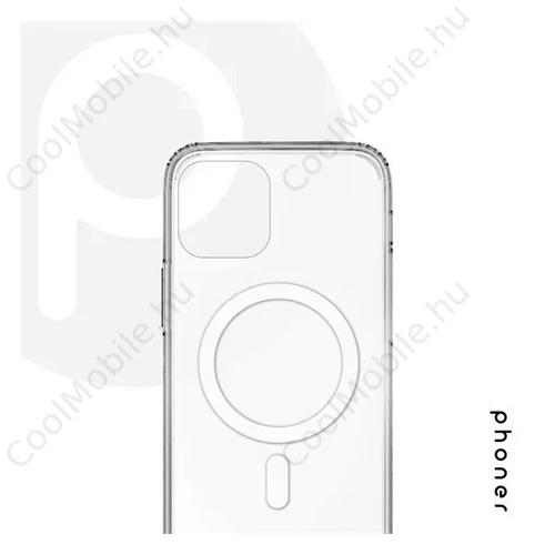 Phoner Apple iPhone 16 MagSafe kompatibilis szilikon tok, átlátszó