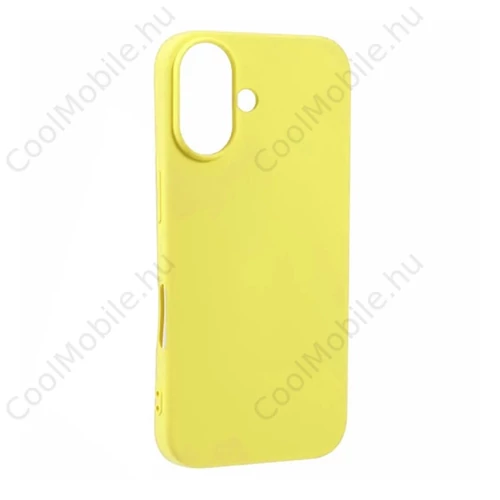 Phoner Apple iPhone 16 Plus szilikon tok, szilikon tok, sárga