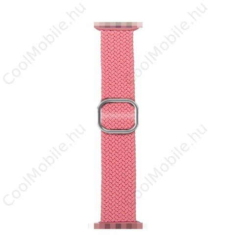 Phoner Hook Apple Watch csatos fonott szövet szíj, 49/45/44/42mm, rózsaszín