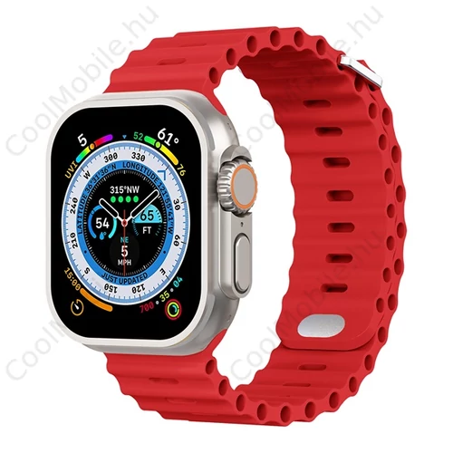 Phoner River Apple Watch 41/40/38 mm szilikon szíj, piros