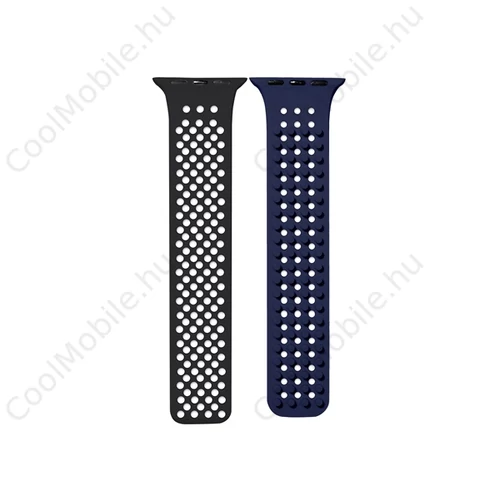 Phoner Spike Apple Watch szilikon szíj, 38/40/41mm, fekete/éjkék