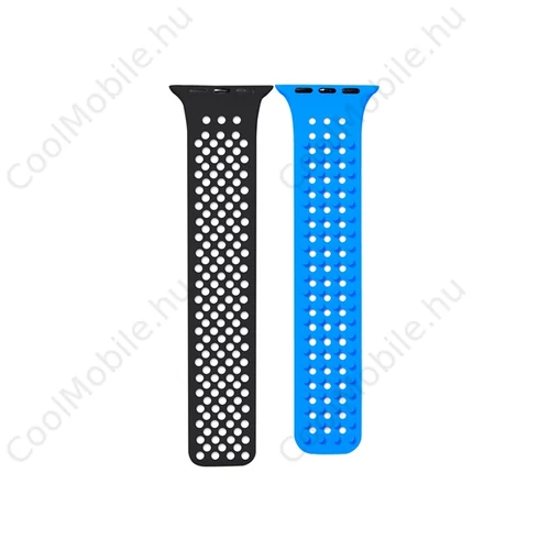 Phoner Spike Apple Watch szilikon szíj, 38/40/41mm, fekete/kék