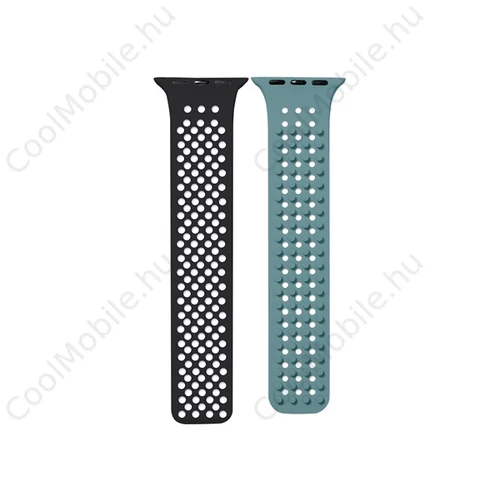 Phoner Spike Apple Watch szilikon szíj, 38/40/41mm, fekete/zöld