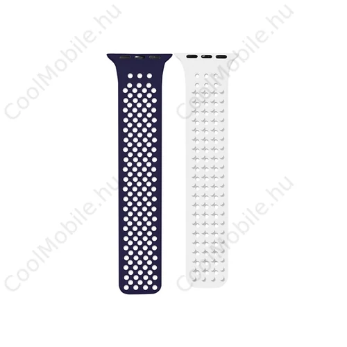 Phoner Spike Apple Watch szilikon szíj, 38/40/41mm, kék/fehér