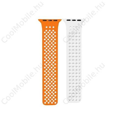Phoner Spike Apple Watch szilikon szíj, 38/40/41mm, narancs/fehér