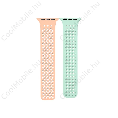 Phoner Spike Apple Watch szilikon szíj, 38/40/41mm, papya/pisztácia
