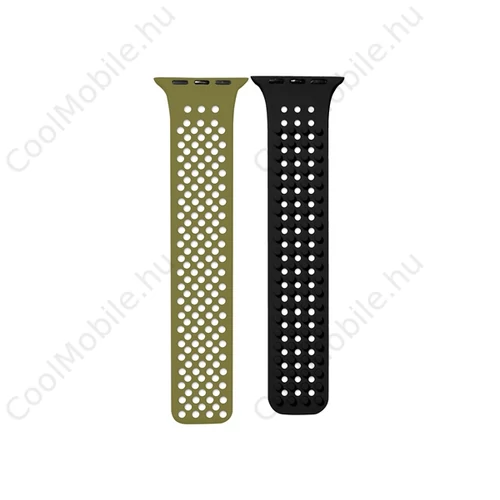 Phoner Spike Apple Watch szilikon szíj, 38/40/41mm, zöld/fekete