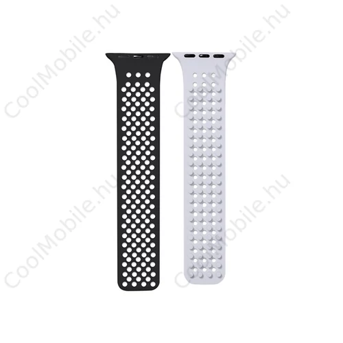 Phoner Spike Apple Watch szilikon szíj, 49/45/44/42mm, fekete/felhőszürke