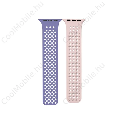 Phoner Spike Apple Watch szilikon szíj, 49/45/44/42mm, levendula/homok