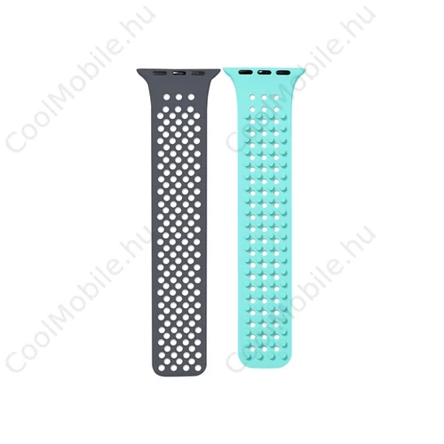 Phoner Spike Apple Watch szilikon szíj, 49/45/44/42mm, szürke/kék