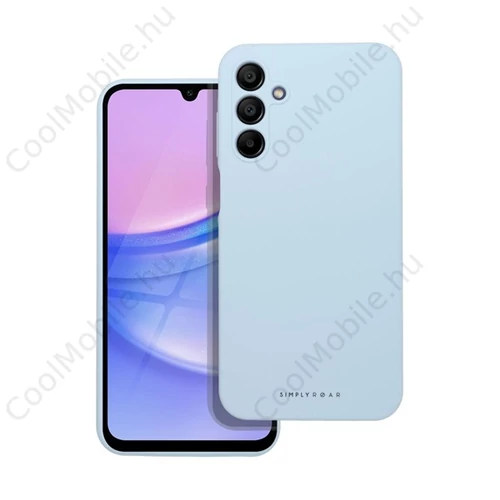 Roar Samsung Galaxy A15 4G / A15 5G prémium szilikon tok velúr béléssel, világoskék