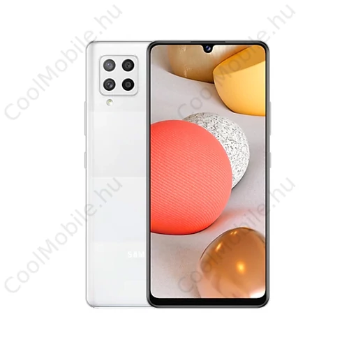 Samsung Galaxy A42 128GB 4GB Dual SIM, prizma fehér, Gyártói garancia