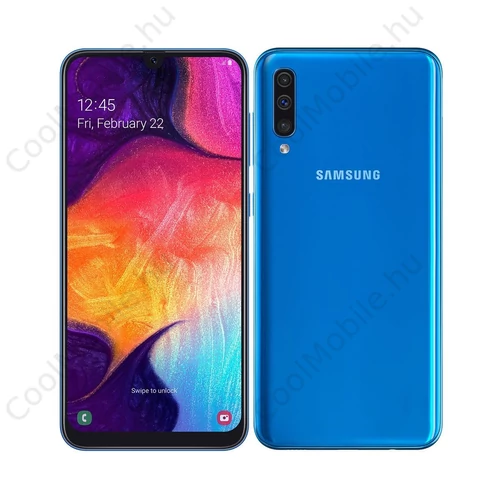 Samsung Galaxy A50 128GB 4GB Dual, kék, 1 év gyártói garancia