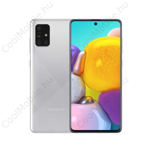 Samsung Galaxy A51, (A515) 128GB Dual ezüst, 1 év gyártói garancia