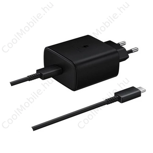 Samsung EP-TA845XB töltő + USB-C - USB-C kábel, gyorstöltő (45W), fekete