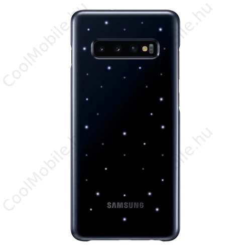 Samsung G975 Galaxy S10+ LED Cover, gyári tok, fekete EF-KG975CB