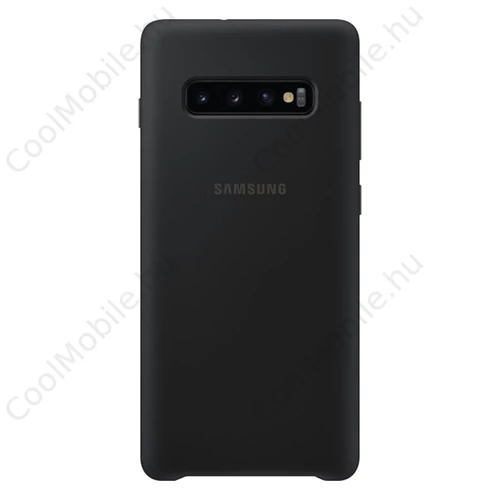 Samsung G975 Galaxy S10+ Silicone Cover, gyári szilikon tok, fekete, EF-PG975TB
