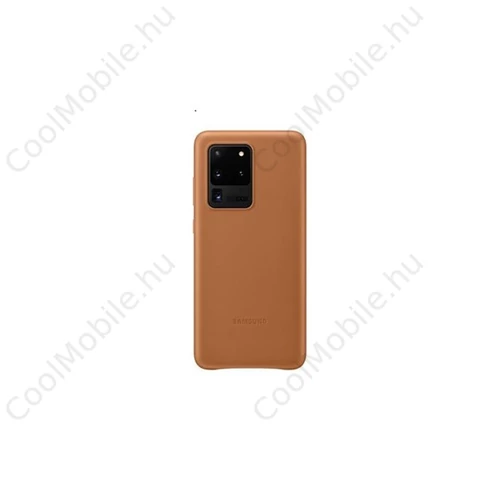 Samsung G988 Galaxy S20 Ultra Leather Cover gyári bőr tok, barna EF-VG988