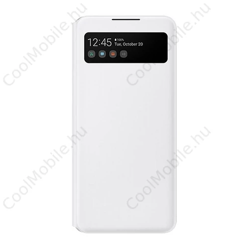 Samsung Galaxy A42 LED View Cover, gyári flip tok, fehér, EF-EA426PWE