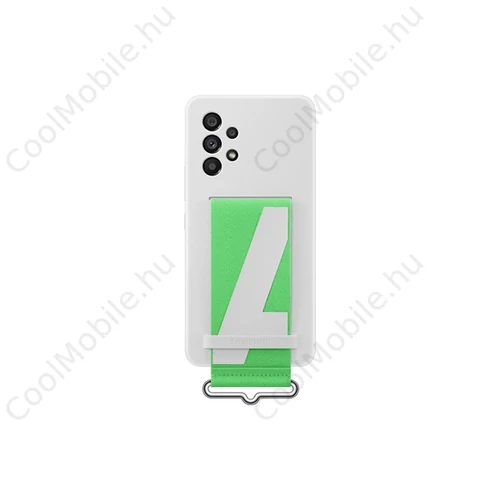 Samsung Galaxy A53 5G Silicone Cover with Strap, gyári szilikon tok szíjjal, fehér, EF-GA536TW