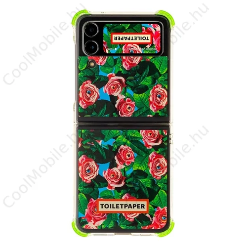 Samsung Galaxy Flip4 Toiletpaper rózsa mintás gyári tok, zöld (GP-FPF721HICGY)