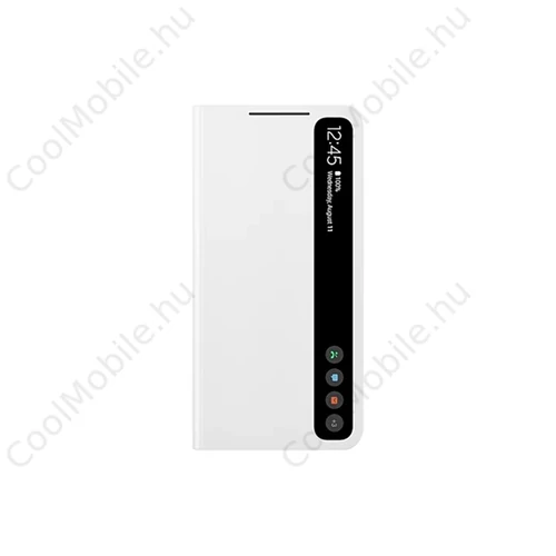 Samsung Galaxy S21 FE Clear View Cover, gyári flip tok, fehér, EF-ZG990CW