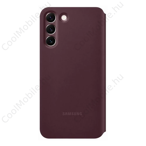 Samsung Galaxy S22+ Clear View Cover, gyári flip tok, burgundi, EF-ZS906CE